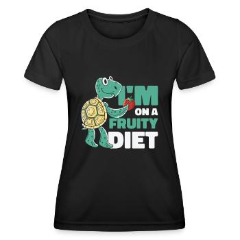 Turtle Strawberry Fruit Diet Wildlife Pet Owner - Women's Functional T-Shirt - black - Front - AI Model Female 172 light (172cm)