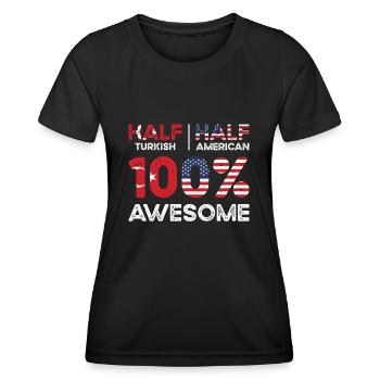Born Turkish Turkey American USA Citizenship - Women's Functional T-Shirt - black - Front - AI Model Female 172 light (172cm)