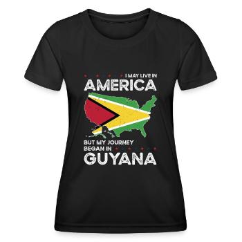 Born Guyanese Guyana American USA Citizenship - Women's Functional T-Shirt - black - Front - AI Model Female 172 light (172cm)