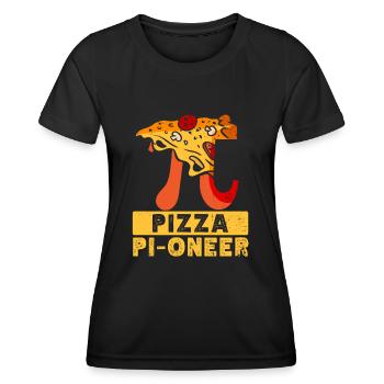Pi Day Pizza Pi Symbol Math Number - T-shirt sport Femme - noir - Devant - AI Model Female 172 light (172cm)