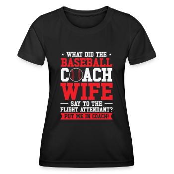 Entraîneur de baseball Épouse Mère qui travaille - T-shirt sport Femme - noir - Devant - AI Model Female 172 light (172cm)