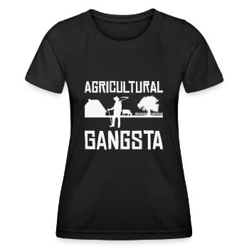 Landwirtschaft Gangsta Gartenarbeit Landwirt - Frauen Funktions-T-Shirt - Schwarz - Vorne - AI Model Female 172 light (172cm)