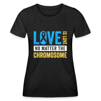 Journée mondiale du syndrome de Down Amour chromosomique supplémentaire - T-shirt sport Femme - noir - Devant - AI Model Female 172 light (172cm)