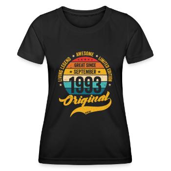 Retro 30 Jahre September 1993 Geburtstag Vintage - Frauen Funktions-T-Shirt - Schwarz - Vorne - AI Model Female 172 light (172cm)