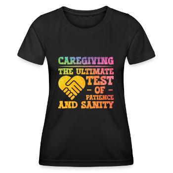 Caregiver Nurse Nursing Caregiving - Women's Functional T-Shirt - black - Front - AI Model Female 172 light (172cm)