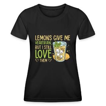 Limonade citron agrumes - T-shirt sport Femme - noir - Devant - AI Model Female 172 light (172cm)
