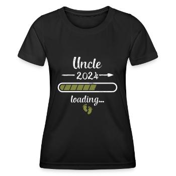 Oncle 2024 Chargement Grossesse Unc Naissance - T-shirt sport Femme - noir - Devant - AI Model Female 172 light (172cm)