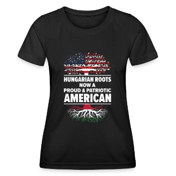 Born Hungarian Hungary American USA Citizenship - Women's Functional T-Shirt - black - Front - AI Model Female 172 light (172cm)