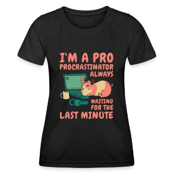 Procrastinating Hamster Procrastinator Time Pet - Women's Functional T-Shirt - black - Front - AI Model Female 172 light (172cm)