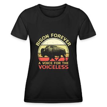 World Wildlife Day Retro Bison Wildlife Animal - Women's Functional T-Shirt - black - Front - AI Model Female 172 light (172cm)