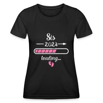 Sis 2024 Chargement Grossesse Naissance Soeur - T-shirt sport Femme - noir - Devant - AI Model Female 172 light (172cm)