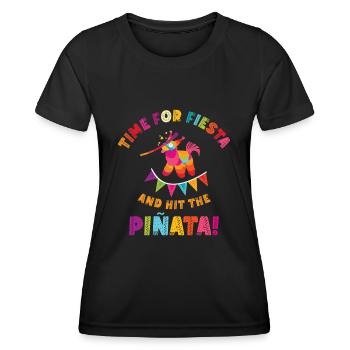 Cinco De Mayo Fête mexicaine de la Piñata Fiesta - T-shirt sport Femme - noir - Devant - AI Model Female 172 light (172cm)