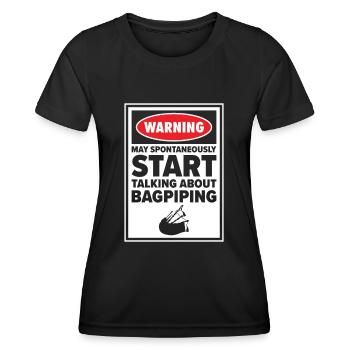 Funny Bagpiper Bagpiping Scotsman Musician - Women's Functional T-Shirt - black - Front - AI Model Female 172 light (172cm)