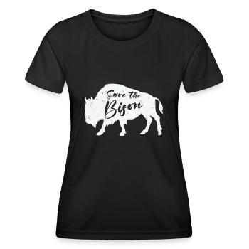 World Wildlife Day Retro Bison Wildlife Animal - Women's Functional T-Shirt - black - Front - AI Model Female 172 light (172cm)