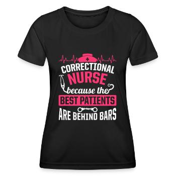 Correctional Nurse Nursing Correction Officer - Women's Functional T-Shirt - black - Front - AI Model Female 172 light (172cm)