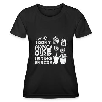 Wandern Camping Bergwanderer - Frauen Funktions-T-Shirt - Schwarz - Vorne - AI Model Female 172 light (172cm)