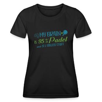 Padel Sport Court Training Padel Players - Women's Functional T-Shirt - black - Front - AI Model Female 172 light (172cm)