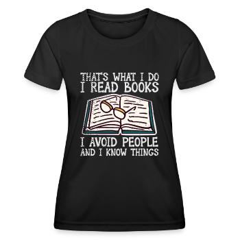 Book Lover Literature Book Reading Novels - Women's Functional T-Shirt - black - Front - AI Model Female 172 light (172cm)