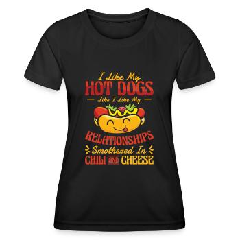 Chili Dog Hot dog Sausage Fastfood - Women's Functional T-Shirt - black - Front - AI Model Female 172 light (172cm)
