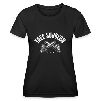 Arborist Tree Cutter Chainsaw Lumberjack - Women's Functional T-Shirt - black - Front - AI Model Female 172 light (172cm)