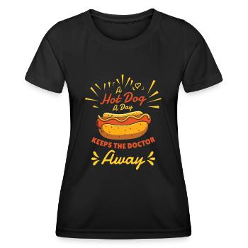 Chili Dog Hot dog Sausage Fastfood - Women's Functional T-Shirt - black - Front - AI Model Female 172 light (172cm)