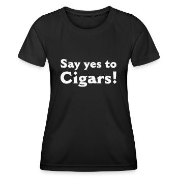 Cigar Smoking Cigars Smoker - Women's Functional T-Shirt - black - Front - AI Model Female 172 light (172cm)
