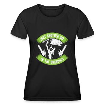 Arborist Tree Cutter Chainsaw Lumberjack - Women's Functional T-Shirt - black - Front - AI Model Female 172 light (172cm)