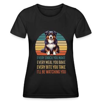 Every Snack you make Australian Shepherd Aussie - Women's Functional T-Shirt - black - Front - AI Model Female 172 light (172cm)
