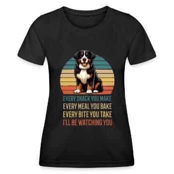 Every Snack You make Berner Sennenhund Sennen - Frauen Funktions-T-Shirt - Schwarz - Vorne - AI Model Female 172 light (172cm)