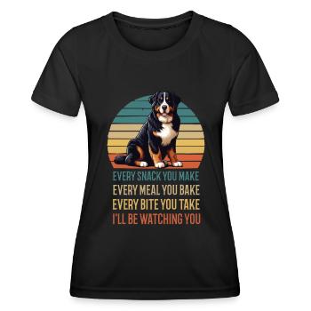 Every Snack You make Berner Sennenhund Sennen - Frauen Funktions-T-Shirt - Schwarz - Vorne - AI Model Female 172 light (172cm)