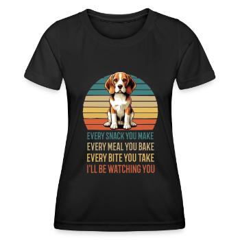 Every Snack You make Beagle Beaglebesitzer Hund - Frauen Funktions-T-Shirt - Schwarz - Vorne - AI Model Female 172 light (172cm)