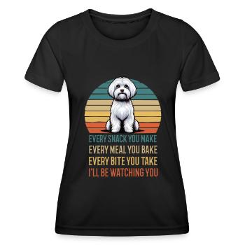 Chaque collation que vous préparez Malteser Malteser. - T-shirt sport Femme - noir - Devant - AI Model Female 172 light (172cm)