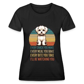 Chaque collation que vous préparez Malteser Malteser. - T-shirt sport Femme - noir - Devant - AI Model Female 172 light (172cm)