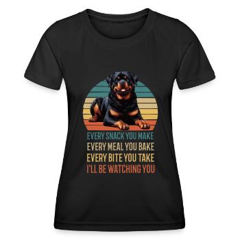 Chaque collation que vous préparez Rottweiler Rottie Rotties - T-shirt sport Femme - noir - Devant - AI Model Female 172 light (172cm)