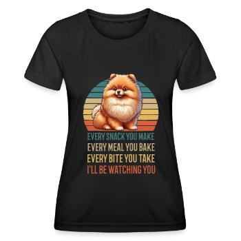 Every Snack you make Pomeranian Spitz Spitz Dog - Women's Functional T-Shirt - black - Front - AI Model Female 172 light (172cm)