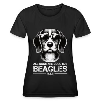 Tous les chiens sont des beagles cool Beagle propriétaires de beagles Beagles - T-shirt sport Femme - noir - Devant - AI Model Female 172 light (172cm)