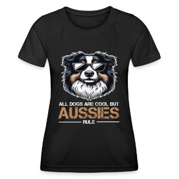 All Dogs are Cool Australian Shepherd Aussie - Women's Functional T-Shirt - black - Front - AI Model Female 172 light (172cm)