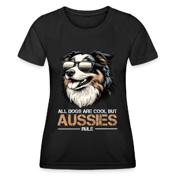 All Dogs are Cool Australian Shepherd Aussie - Women's Functional T-Shirt - black - Front - AI Model Female 172 light (172cm)