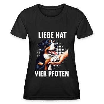 Liebe hat Vier Pfoten Appenzeller Sennenhund Senne - Frauen Funktions-T-Shirt - Schwarz - Vorne - AI Model Female 172 light (172cm)