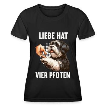 Liebe hat Vier Pfoten Havaneser Havaneserbesitzer - Frauen Funktions-T-Shirt - Schwarz - Vorne - AI Model Female 172 light (172cm)