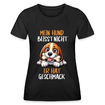 Mein Hund Beisst Nicht Beagle Beaglebesitzer Beagl - Frauen Funktions-T-Shirt - Schwarz - Vorne - AI Model Female 172 light (172cm)