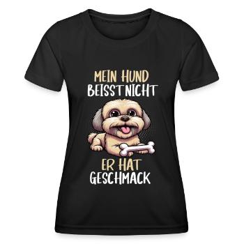 Mein Hund Beisst Nicht Bolonka Bolonka Zwetna - Frauen Funktions-T-Shirt - Schwarz - Vorne - AI Model Female 172 light (172cm)