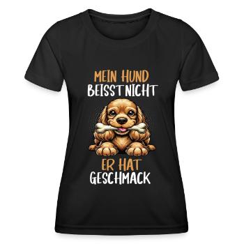 Mein Hund Beisst Nicht Cocker Spaniel Cockerhund - Frauen Funktions-T-Shirt - Schwarz - Vorne - AI Model Female 172 light (172cm)