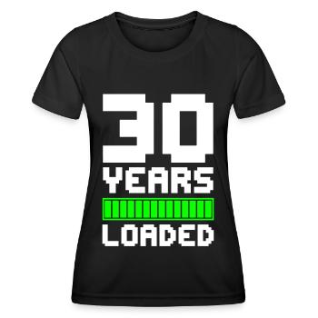 30 ANS CHARGÉ 30e anniversaire - T-shirt sport Femme - noir - Devant - AI Model Female 172 light (172cm)