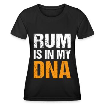 Le rhum est dans mon ADN - T-shirt sport Femme - noir - Devant - AI Model Female 172 light (172cm)
