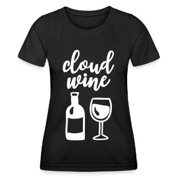 Cloud Vin Verre de vin Bouteille de vin Amateurs de vin - T-shirt sport Femme - noir - Devant - AI Model Female 172 light (172cm)