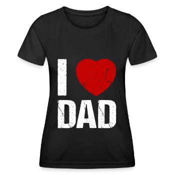 J’aime papa papa coeur papa papa - T-shirt sport Femme - noir - Devant - AI Model Female 172 light (172cm)
