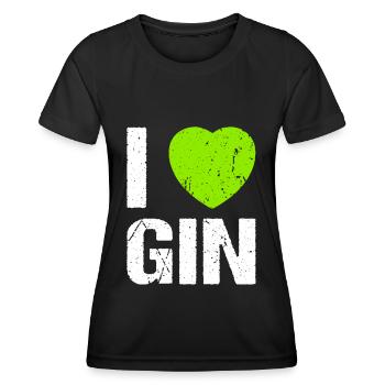 J’adore Gin Heart Gin Lovers - T-shirt sport Femme - noir - Devant - AI Model Female 172 light (172cm)