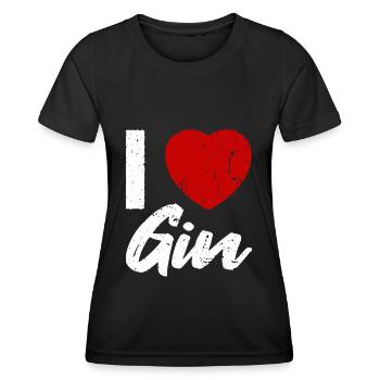 J’adore le Gin - T-shirt sport Femme - noir - Devant - AI Model Female 172 light (172cm)