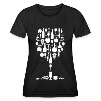 Vin Verre à vin Amateurs de vin - T-shirt sport Femme - noir - Devant - AI Model Female 172 light (172cm)